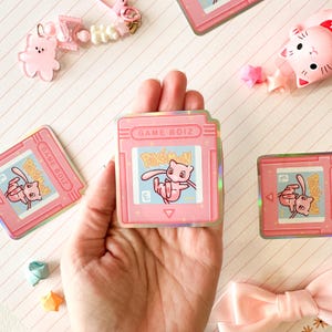ホログラフィック ピンク ミュウ カートリッジ ビニール ステッカー