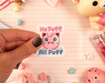 Small Pink Jiggly puff No Tuff Vinyl Sticker