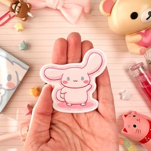 Autocolante para cão Cinnamoroll rosa ultra brilhante