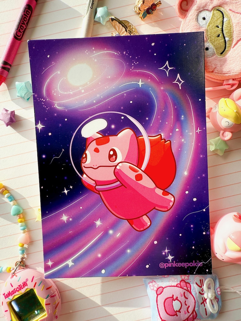 Pink Bulbasaur in Space Full Art Mini Art Print 7 X 5 Inch - Etsy
