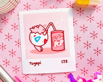 Ultra Glossy Pink Togepi Polaroid Sticker