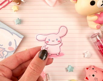 Small Pink Cinna Puppy Vinyl Sticker