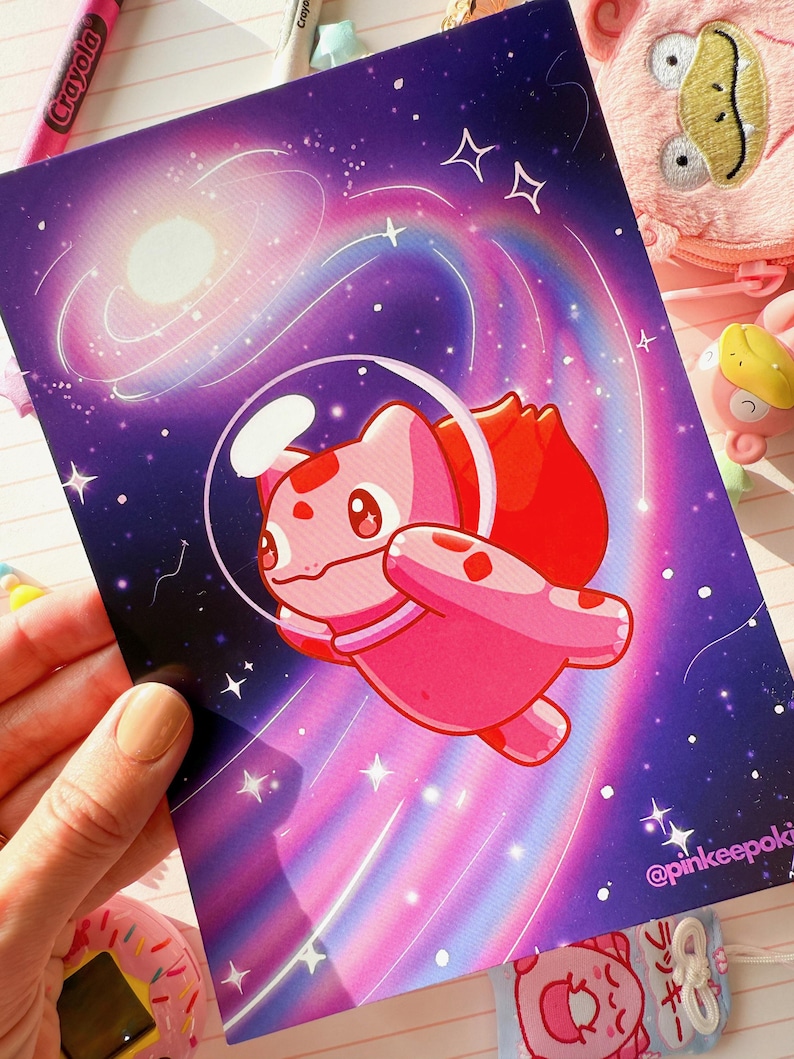 Pink Bulbasaur in Space Full Art Mini Art Print 7 X 5 Inch - Etsy