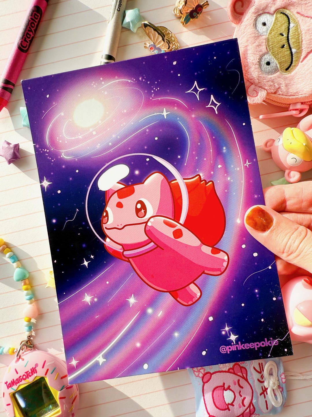 Pink Bulbasaur in Space Full Art Mini Art Print 7 X 5 Inch - Etsy