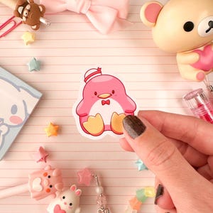 Pequeno Smoking Rosa Sam Pinguim Adesivo Vinil