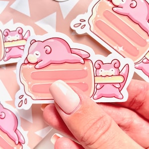 Hochglänzender Pink Slowpoke Popsicle Sticker
