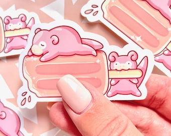 Ultra Glossy Pink Slowpoke Popsicle Sticker