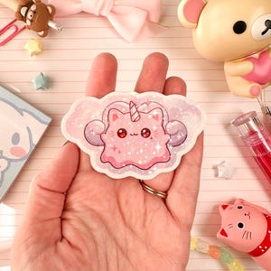 Sticker licorne holographique scintillant Pinkeeboo