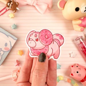 Ultra Glossy Pink Fidonut Sticker