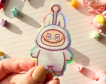 Holographic Luck Labubu Monster Vinyl Sticker