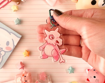 Acrylic Cubone Skelly Spooky Keychain