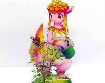 Lilac Acrylic Stand - Anthro Flower Dragon Standee