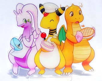 Goodra, Ampharos, and Dragonite Acrylic Stand - Pokemon Acrylic Standee