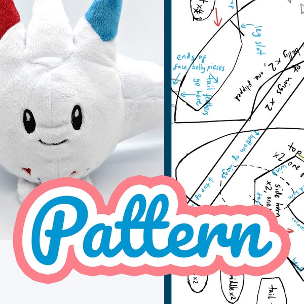 Togekiss Plushie Pattern - Pokemon Plush Sewing Instructions