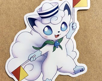 Alolan Vulpix Sailor Sticker - Pokemon Eco Paper/Vinyl Stickers
