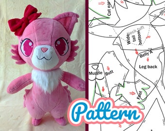 Chibi Anthro Plushie Pattern - Furry Mascot Plush Sewing Instructions