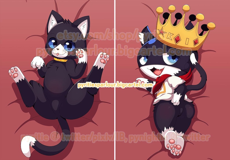 Black Cat Mini Dakimakura / Pillow Cover image 1