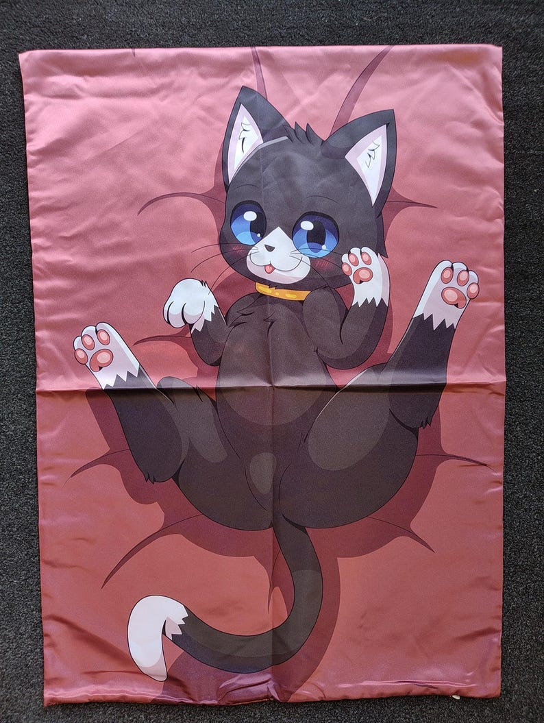 Black Cat Mini Dakimakura / Pillow Cover image 2