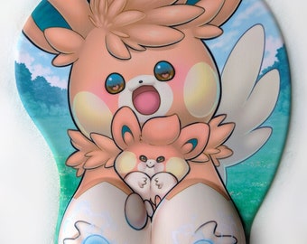 Pawmot and Pawmi 3D Mousepad - Oppai Wrist Support Mousepad