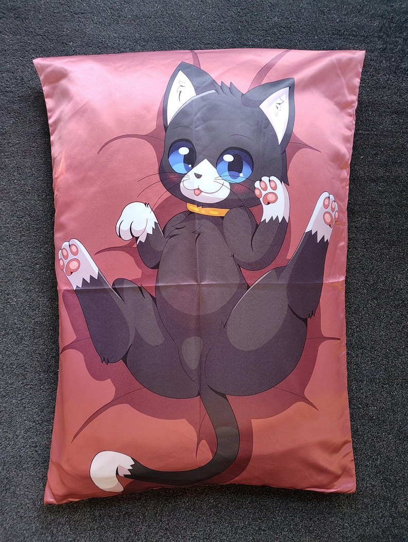 Black Cat Mini Dakimakura / Pillow Cover image 4