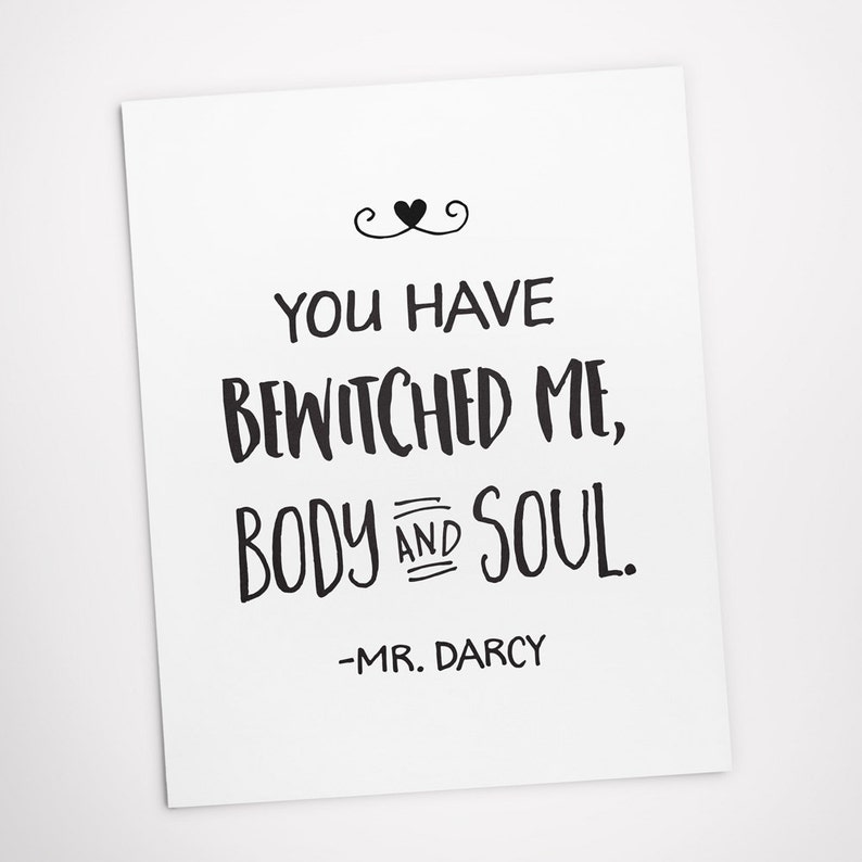 You Have Bewitched Me Body And Soul Quote Printable Art Book Quote You Have Bewitched Me Body and Soul | Etsy