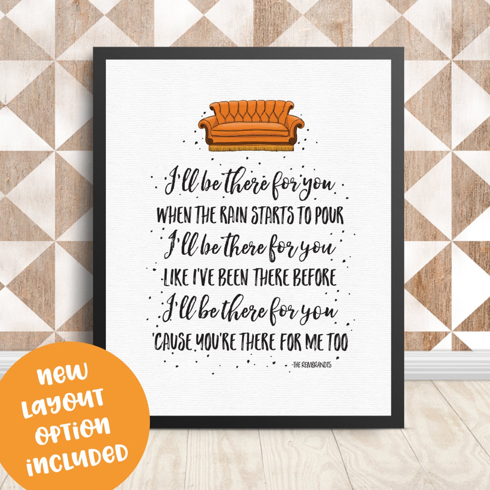 Printable Art Friends Theme Song I'll Be There for You - Etsy