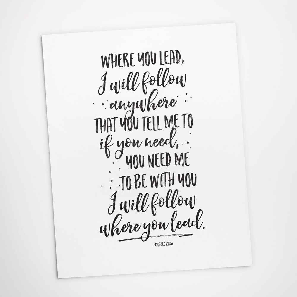 Printable Art, Where You Lead I Will Follow, Gilmore Girls Printable