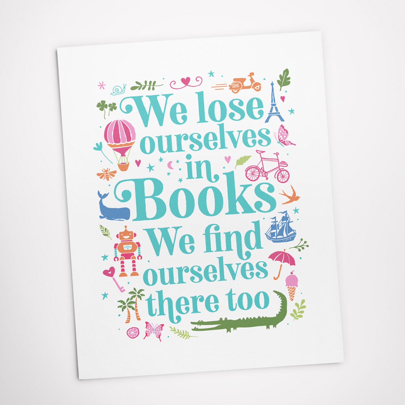 Holzschild Mit Spruch 'We Lose Ourselves In Books' – 12,7 Cm, Dekoration Für Bücherregal & Schreibtisch