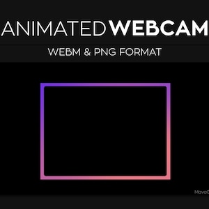 Simple Animated Gradient Webcam Frame for Streaming, Webcam Border, Twitch Streamlabs OBS Webcam Overlay