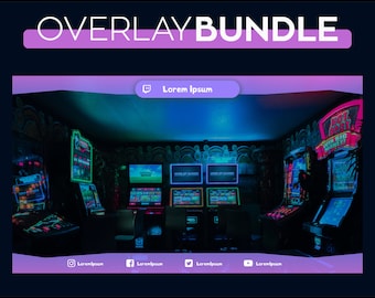 Purple Pink Twitch Streaming Overlay | Twitch Overlay | Custom Twitch Overlays | PNG | OBS | Overlay Set | Simple Twitch Overlay