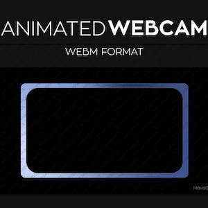 Blue Gradient Animated Webcam Frame Overlay, Webcam Border, Premade Twitch Streamlabs OBS Facecam Overlay