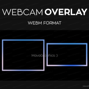 Soothing Pink Blue Gradient Webcam Frame for Streaming, Twitch Streamlabs OBS Webcam Overlay