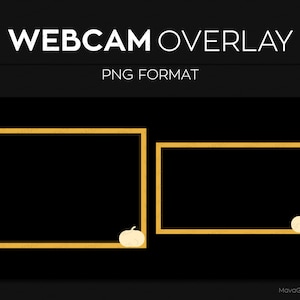 Yellow Fall with a Pumpkin Webcam Frame Overlay, Webcam Border, Premade Twitch Streamlabs OBS Facecam Overlay