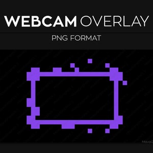 Purple Pixel Webcam Frame Overlay, Webcam Border, Premade Twitch Streamlabs OBS Facecam Overlay