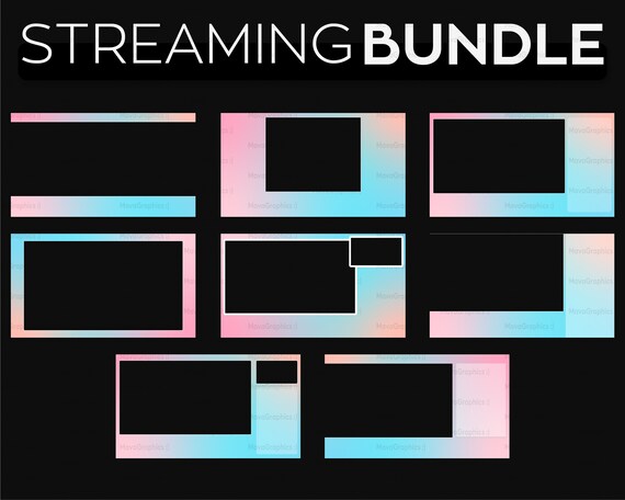 Spring Pastel Twitch Streaming Overlay | Premade Twitch PNG Overlay Set Bundle | OBS Streamlab Soft Overlay