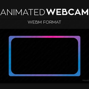 Gradient Animated Webcam Frame Overlay, Webcam Border, Premade Twitch Streamlabs OBS Facecam Overlay