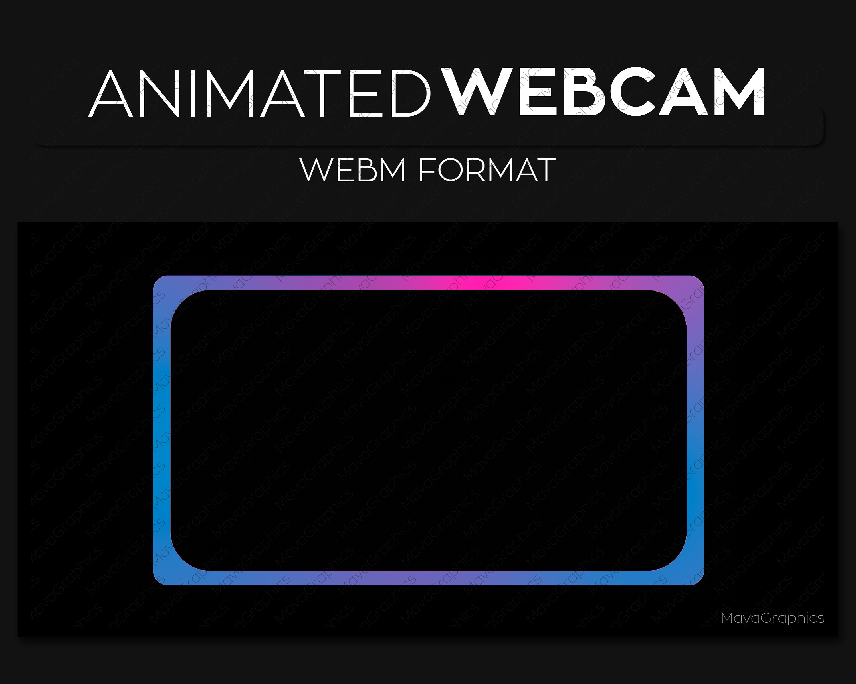 Gradient Animated Webcam Frame Overlay Webcam Border Premade Etsy