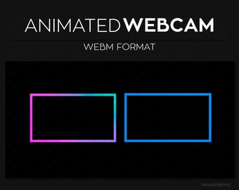 2 animerade Twitch-webbkamera-streamingöverlägg, webbkamerakant, färdiga gradienter, Twitch Streamlabs OBS Facecam-överlägg