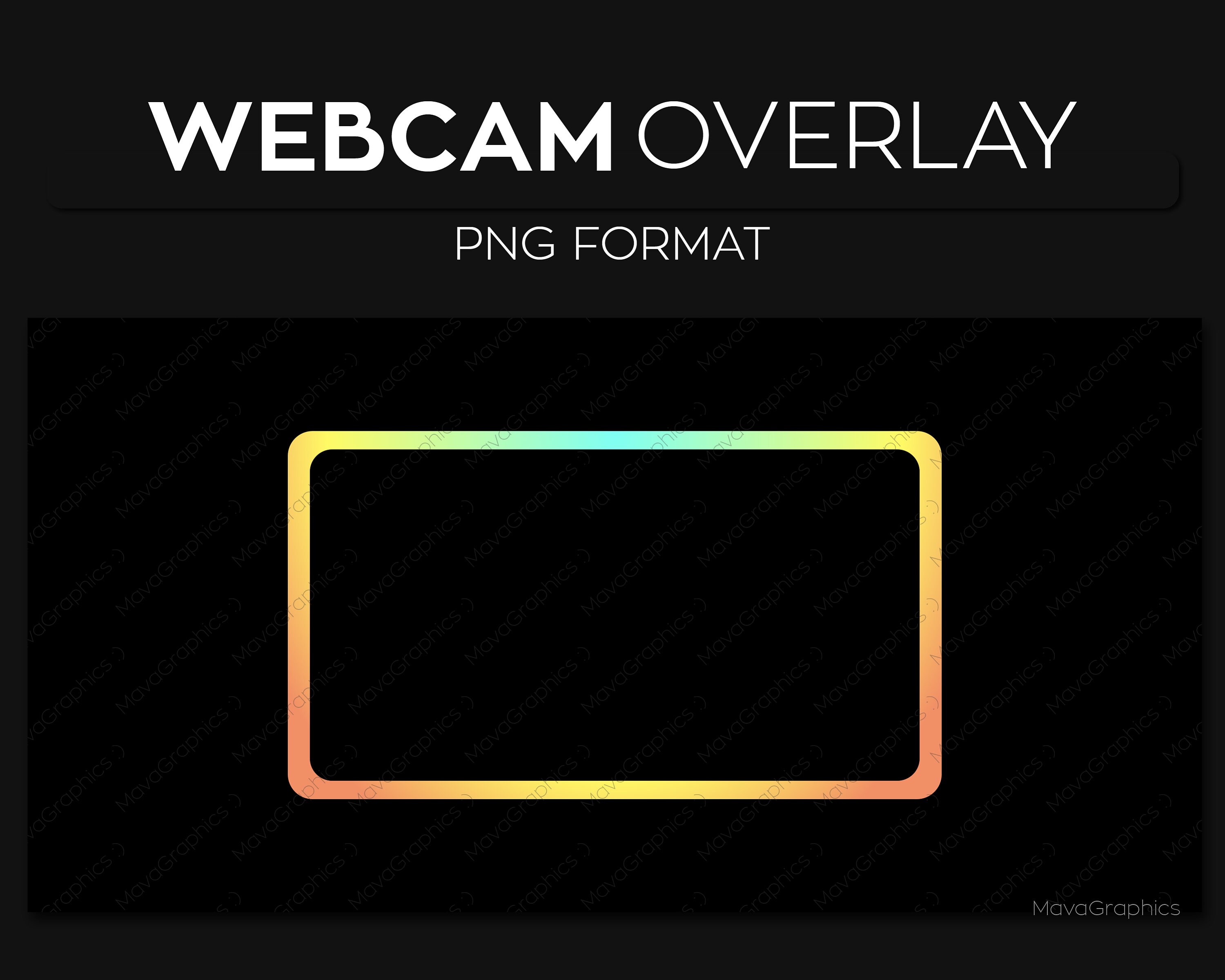 Nakładka na ramkę kamery internetowej Blue Yellow, obramowanie kamery internetowej, niestandardowa nakładka na kamerę internetową Twitch Streamlabs OBS