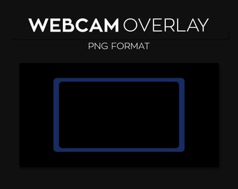 Dark Blue Webcam Frame Overlay, Webcam Border, Custom Twitch Streamlabs OBS Facecam Overlay
