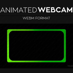 Gradient Green Animated Webcam Frame Overlay, Webcam Border, Premade Twitch Streamlabs OBS Facecam Overlay