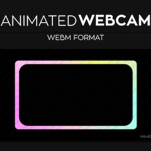 Gradient Pastel Animated Webcam Frame Overlay, Webcam Border, Premade Twitch Streamlabs OBS Facecam Overlay
