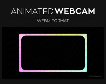 Gradient Pastel Animated Webcam Frame Overlay, Webcam Border, Premade Twitch Streamlabs OBS Facecam Overlay