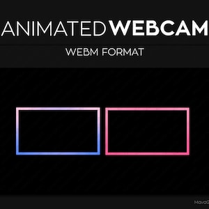 2 Animated Twitch Webcam Streaming Overlays, Webcam Border, Premade Gradient Twitch Streamlabs OBS Facecam Overlays