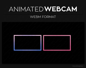 2 animerade Twitch-webbkameraströmningsöverlägg, webbkamerakant, färdiga gradienter, Twitch Streamlabs OBS Facecam-överlägg