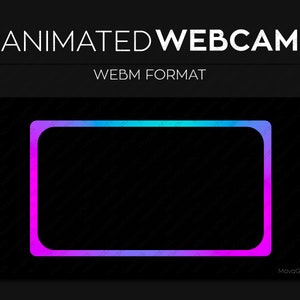 Gradient Animated Webcam Frame Overlay, Webcam Border, Premade Twitch Streamlabs OBS Facecam Overlay