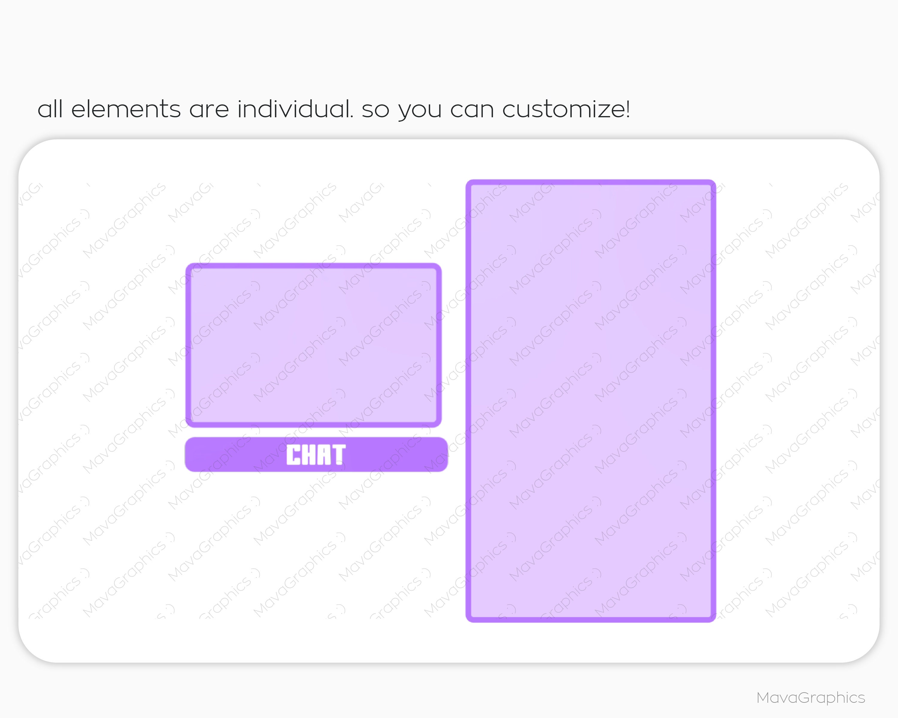 Purple Chatbox Overlay for Streamers Premade Twitch Streamlabs OBS