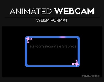Simple Animated Spinning Stars Webcam Frame for Streaming, Webcam Border, Twitch Streamlabs OBS Webcam Overlay