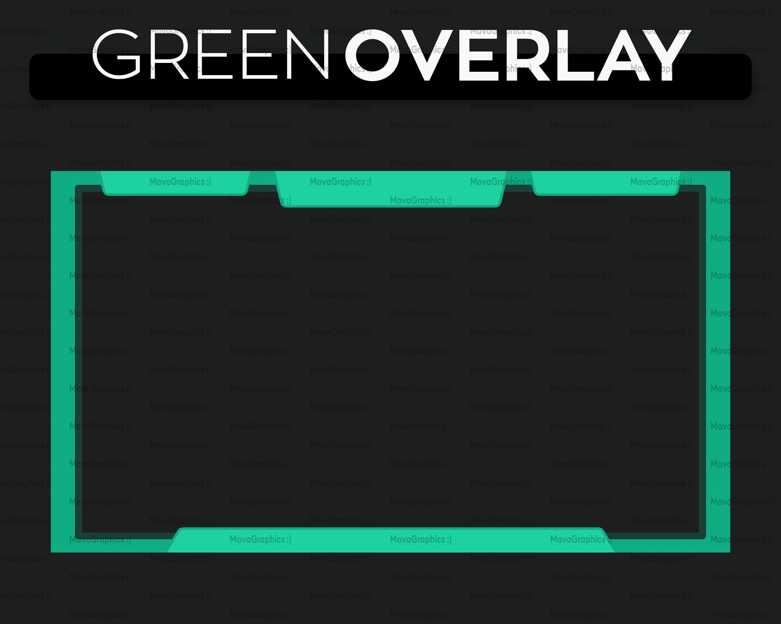 Green Twitch Streaming Overlay Premade Overlay for OBS - Etsy