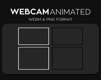 Czarno-biała ramka kamery internetowej z gradientem do transmisji strumieniowej, obramowanie kamery internetowej, nakładka kamery internetowej Twitch Streamlabs OBS